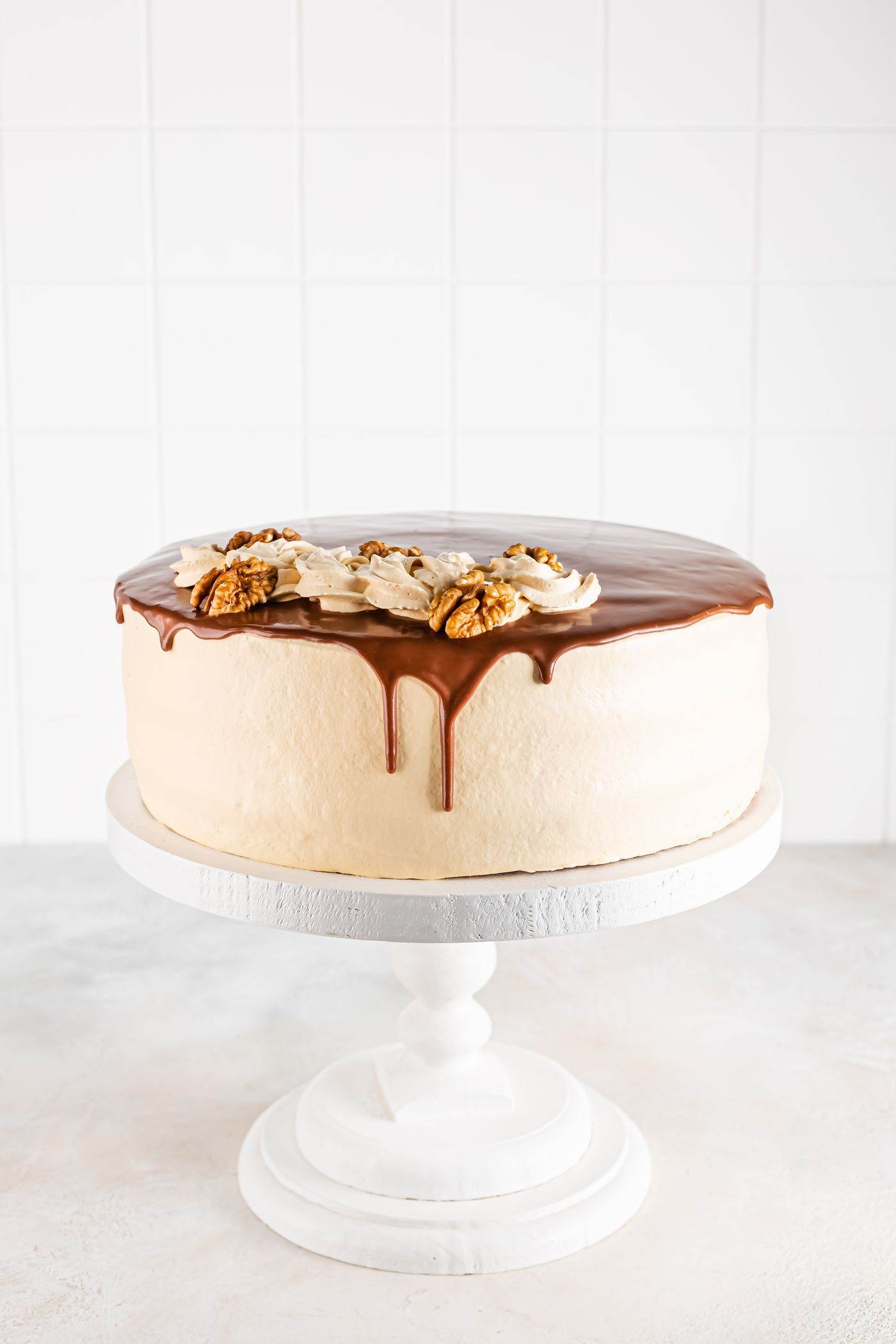 A chocolate drip celebration cake.