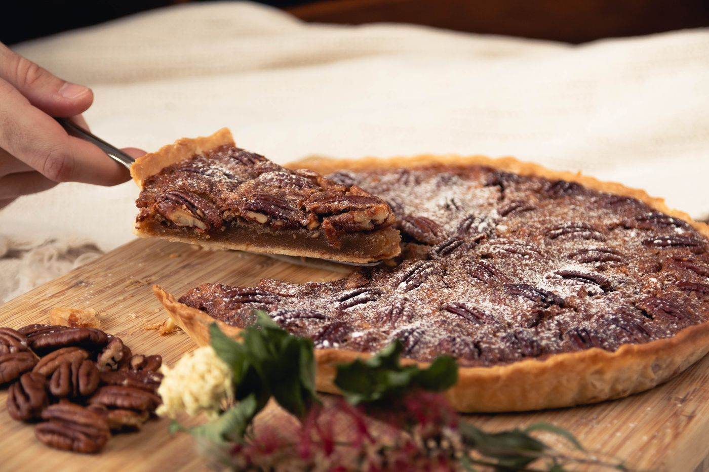 Pecan pie slice from the bakehouse